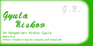 gyula miskov business card